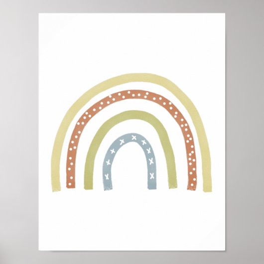 Modern Boho Neutral Rainbow Poster (Voorkant)