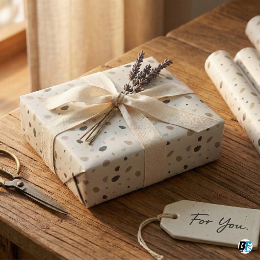 Modern Boho Neutral Terrazzo Speckled Earth Tones Cadeaupapier