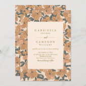 Modern Boho Neutrals Floral Garden Wedding Kaart (Voorkant / Achterkant)
