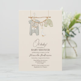 Modern Boho Nursery Mobile Baby shower Invitation Kaart