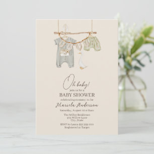 Modern Boho Nursery Mobile Baby shower Invitation Kaart