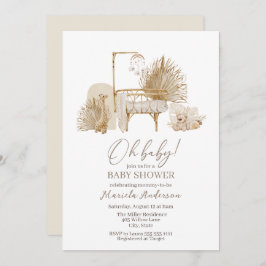 Modern Boho Nursery Mobile Baby shower Invitation Kaart