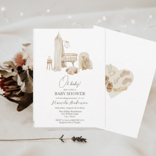 Modern Boho Nursery Mobile Baby shower Kaart