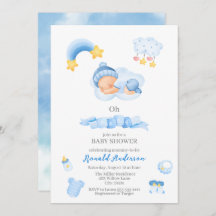 Modern Boho Nursery Waterverf Blue Het is Baby