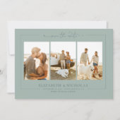 Modern Boho Oceaan Glas | 3 Foto Save the Date (Voorkant)