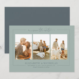 Modern Boho Oceaan Glas | 3 Foto Save the Date