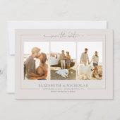 Modern Boho Oceaan Glas | 3 Foto Save the Date (Voorkant)
