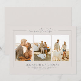 Modern Boho Oceaan Glas | 3 Foto Save the Date