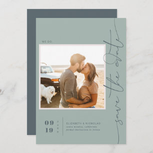 Modern Boho Ocean Glass   De foto bewaart de Datum Save The Date