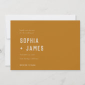 Modern Boho Ochre Burnt Oranje Typografie Save The Date (Voorkant)