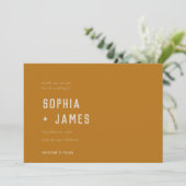 Modern Boho Ochre Burnt Oranje Typografie Save The Date (Staand voorkant)