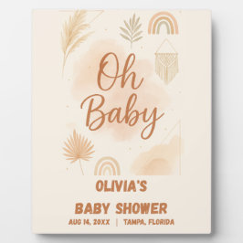 Modern Boho Oh Baby Baby Shower Fotoplaat