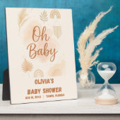 Modern Boho Oh Baby Baby Shower Fotoplaat (Zijkant)