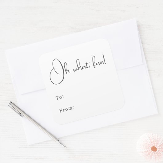 Modern Boho Oh Wat leuk om van te maken Vierkante Sticker (Envelop)