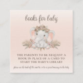 Modern Boho Olifant Baby shower Boekaanvraag Informatiekaartje (Voorkant)