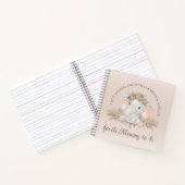 Modern Boho Olifant Genderneutraal Baby shower Notitieboek (Binnen)