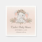 Modern Boho Olifant Genderneutraal Baby shower Servet (Voorkant)