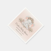 Modern Boho Olifant Genderneutraal Baby shower Servet (Hoek)