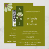 Modern Boho Olive Green Wedding Invitation Kaart (Voorkant / Achterkant)