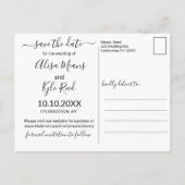Modern Boho Orchids Floral Save the Date Aankondigingskaart (Achterkant)