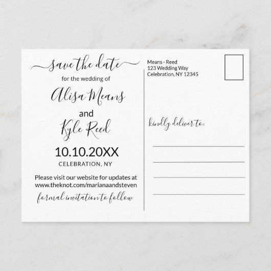 Modern Boho Orchids Floral Save the Date Aankondigingskaart (Achterkant)