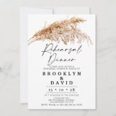Modern Boho Pampas gras repetitie diner Kaart (Voorkant)