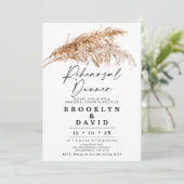 Modern Boho Pampas gras repetitie diner Kaart (Staand voorkant)
