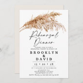 Modern Boho Pampas gras repetitie diner Kaart (Voorkant / Achterkant)