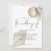 Modern Boho Pampas Grass Beige Wedding Kaart (Voorkant)