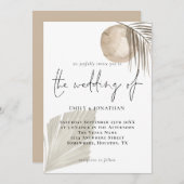 Modern Boho Pampas Grass Beige Wedding Kaart (Voorkant / Achterkant)