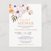 Modern Boho Pampas Grass Cotton Vrijgezellenfeest Uitnodiging Briefkaart (Voorkant)