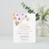 Modern Boho Pampas Grass Cotton Vrijgezellenfeest Uitnodiging Briefkaart (Staand voorkant)