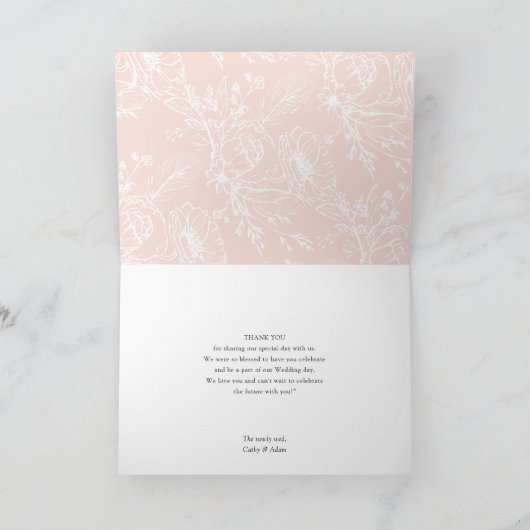 Modern Boho Pampas Grass Floral Arch Bedankkaart (Binnen)