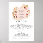 Modern Boho Pampas Grass Floral Wedding poster (Voorkant)
