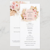 Modern Boho Pampas Grass Floral Wedding Programme (Voorkant / Achterkant)
