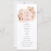 Modern Boho Pampas Grass Floral Wedding Programme (Voorkant)
