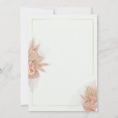 Modern Boho Pampas Grass Wedding Uitnodiging (Achterkant)