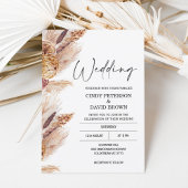 Modern Boho Pampas Grass Wedding Uitnodiging