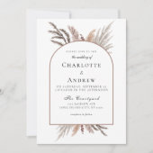 Modern Boho Pampasgras Weddenschap Kaart (Voorkant)