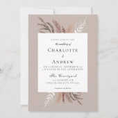 Modern Boho Pampasgras Weddenschap Kaart (Voorkant)