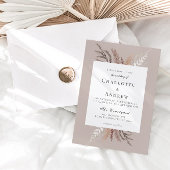 Modern Boho Pampasgras Weddenschap Kaart