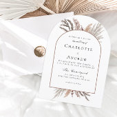 Modern Boho Pampasgras Weddenschap Kaart