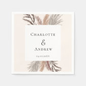 Modern Boho Pampasgras Wedding Napkins Servet (Voorkant)