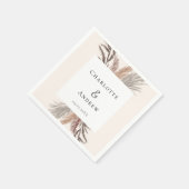 Modern Boho Pampasgras Wedding Napkins Servet (Hoek)