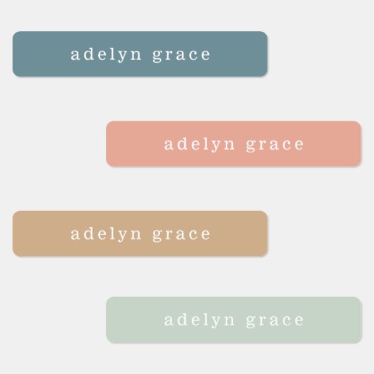 Modern Boho Pastel Girl Name Labels (Groep)