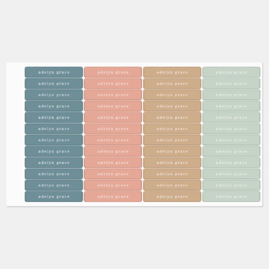 Modern Boho Pastel Girl Name Labels (Vel)