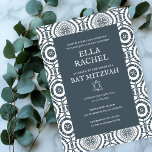 Modern Boho Patroon Custom B'nai Bat Bar Mitzvah Kaart<br><div class="desc">Perfecte kaart om een bar mitswa, vleermuis mitswa of andere joodse viering aan te kondigen! Hand gemaakte kunst voor u! VOLLEDIG ! Klik op "Personaliseren" hierboven om de tekst te bewerken. Klik op "bewerken met behulp van design tool" om de lettertypen, kleuren en plaatsingen aan te passen en om het...</div>