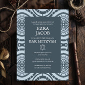 Modern Boho Patroon Custom B'nai Bat Bar Mitzvah Kaart