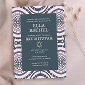 Modern Boho Patroon Custom B'nai Bat Bar Mitzvah Kaart