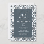 Modern Boho Patroon Custom B'nai Bat Bar Mitzvah Kaart (Voorkant)
